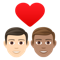 Couple with Heart- Man- Man- Light Skin Tone- Medium Skin Tone emoji on Emojione